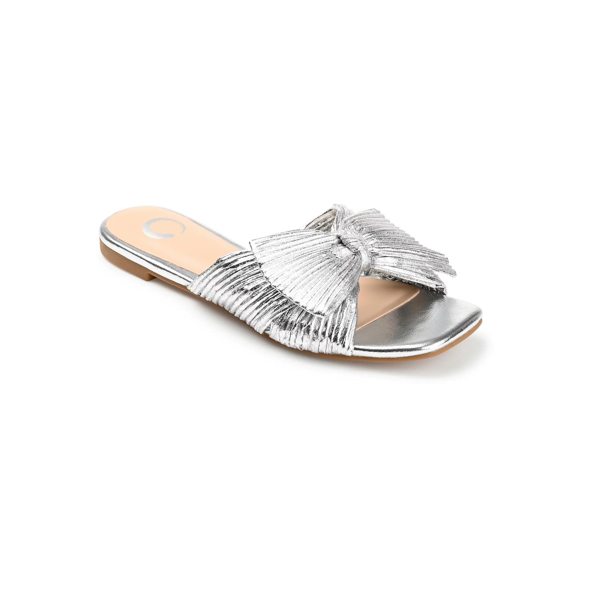 Journee Serlina Women's Tru Comfort Foam™ Slide Sandal, Size: 6 Wide, Silver Product Image