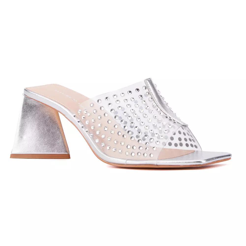 Fashion to Figure Dayna Women's Wide Width Embellished Sandals, Size: 14 Wide, Clear Product Image
