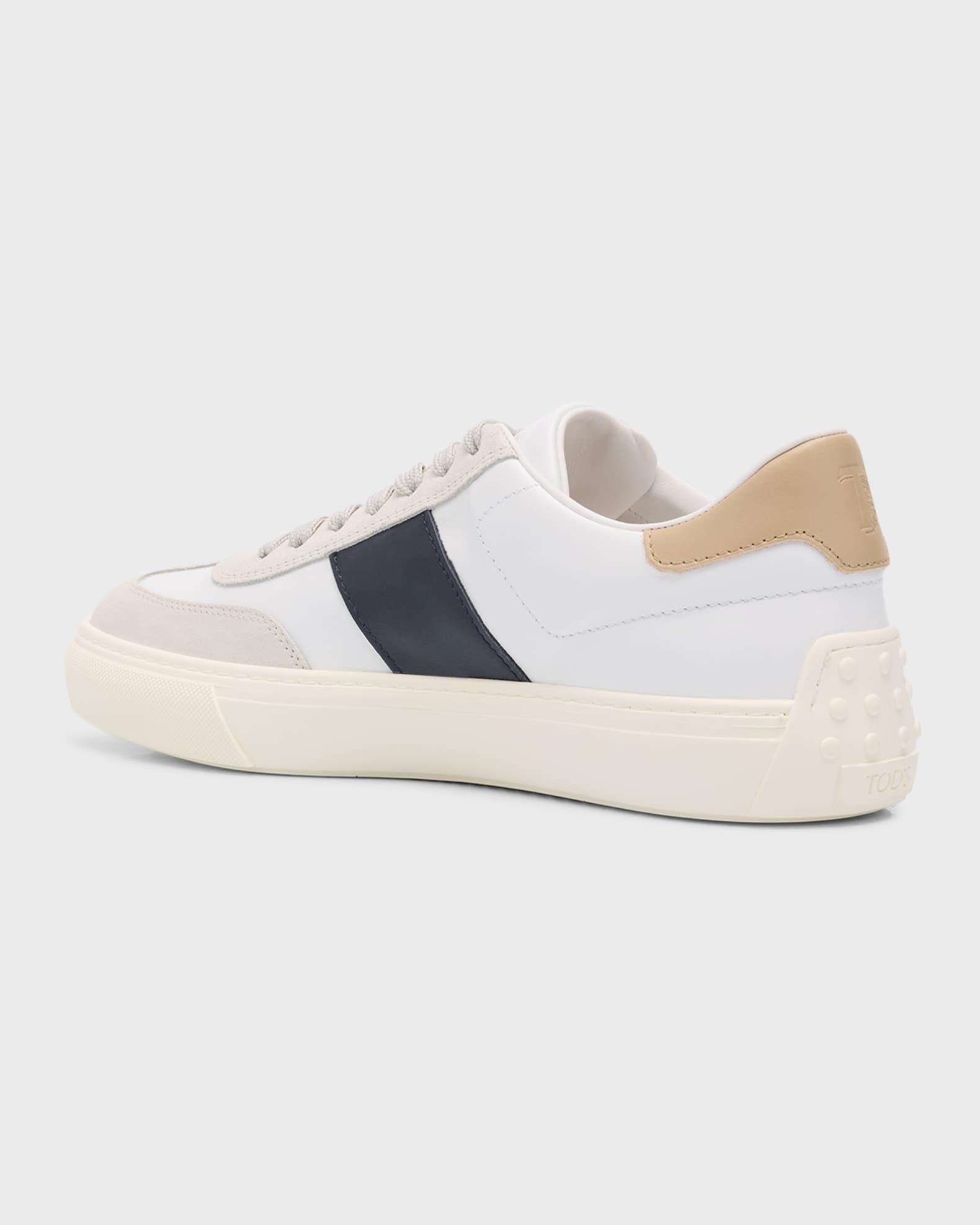 Men's Leather and Suede Low-Top Sneakers Product Image