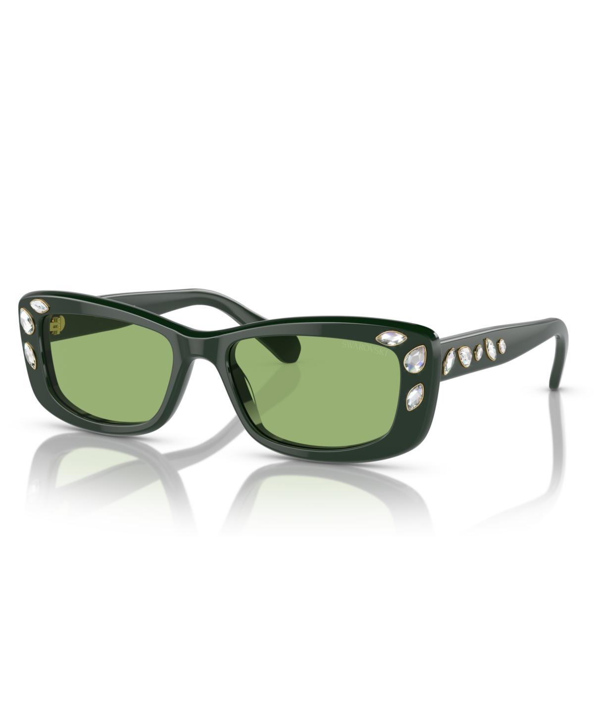 Swarovski SK6008 54mm Crystal Tortoise Rectangle Statement Sunglasses Product Image