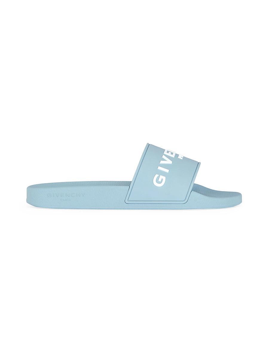Mens Leather Logo Slide Sandals Product Image