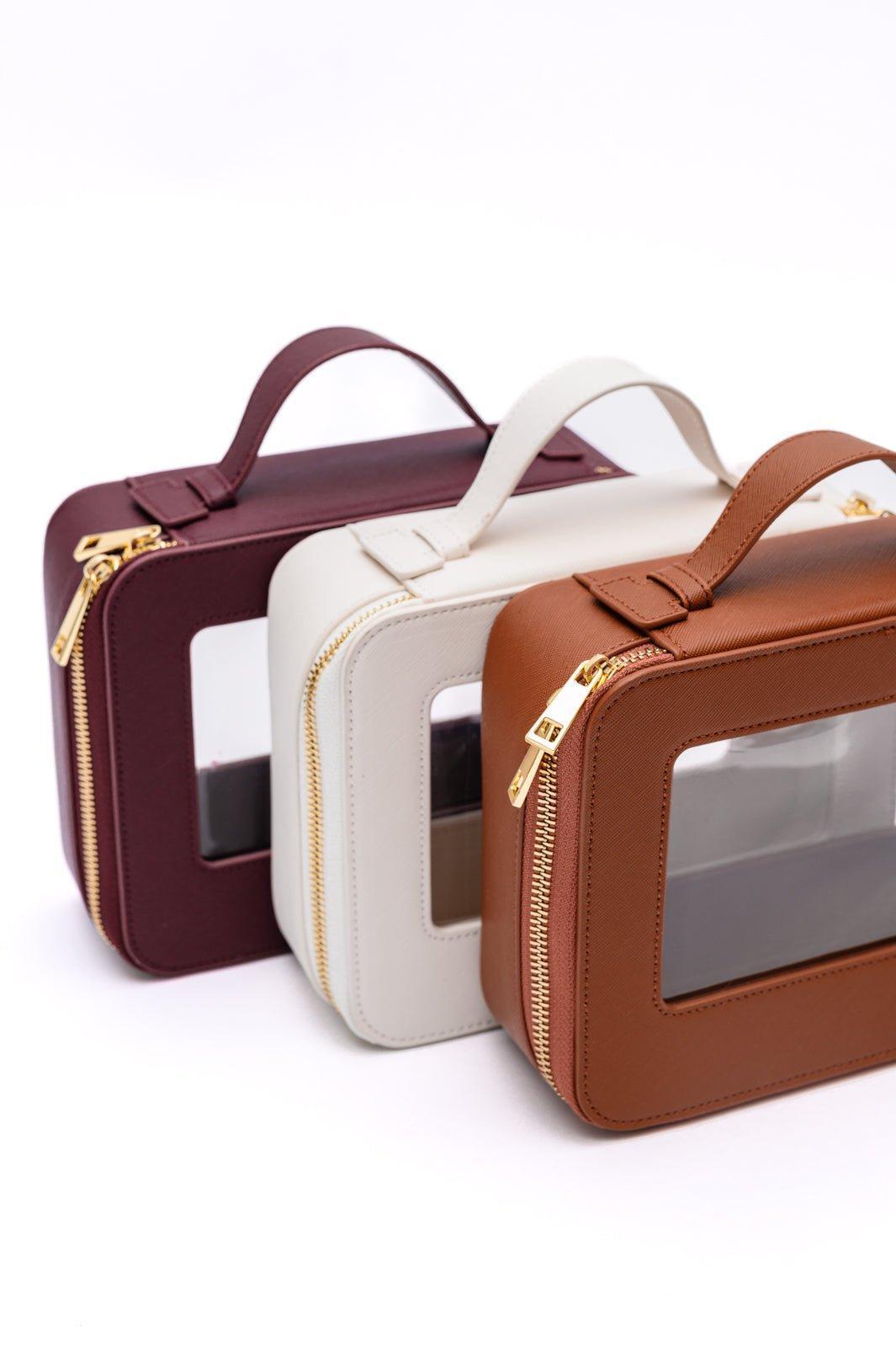PU Leather Travel Cosmetic Case in Wine Product Image