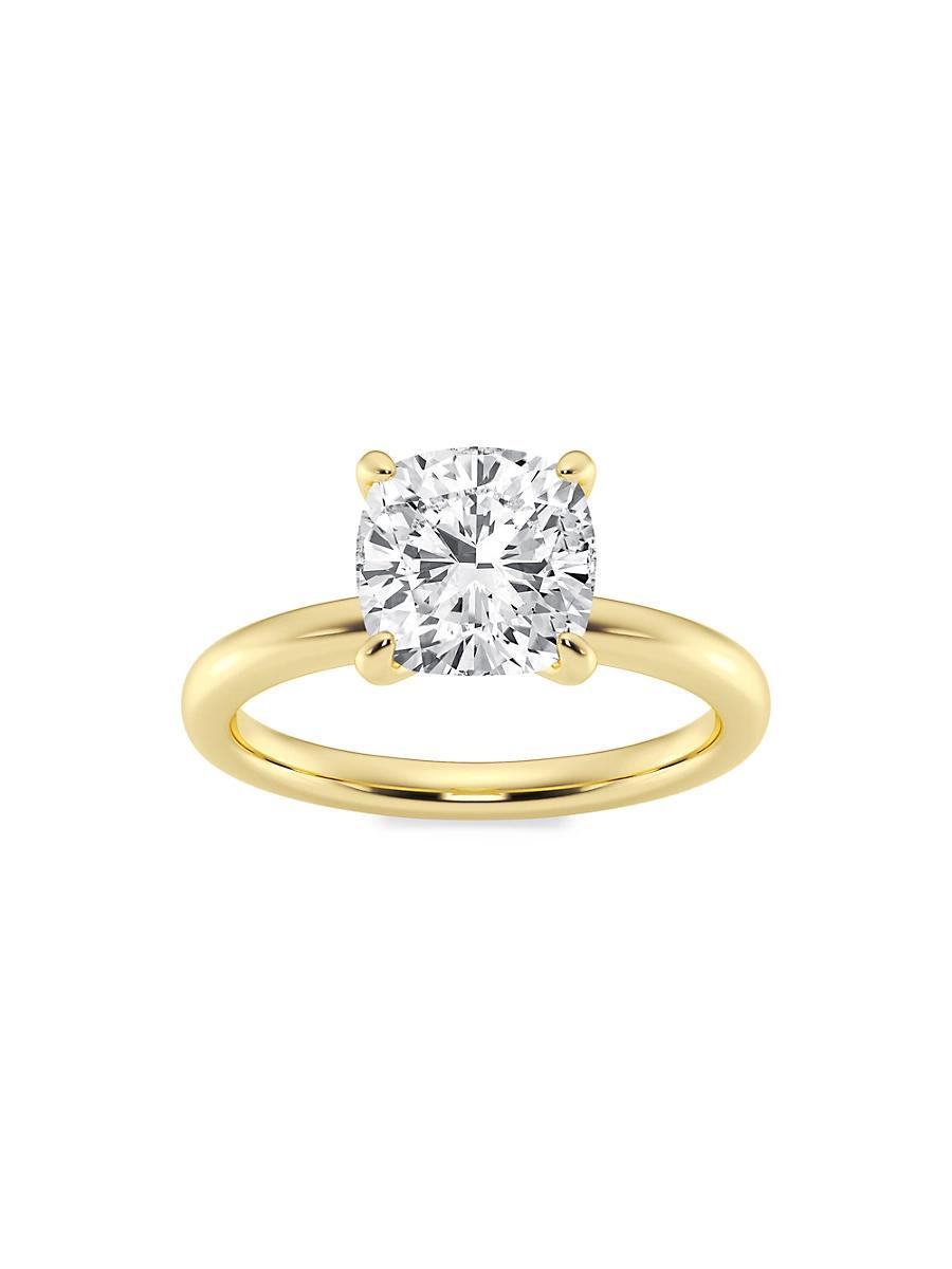Womens 14K Yellow Gold & Cushion-Cut Lab-Grown Diamond Solitaire Ring/0.50-5.00 TCW Product Image