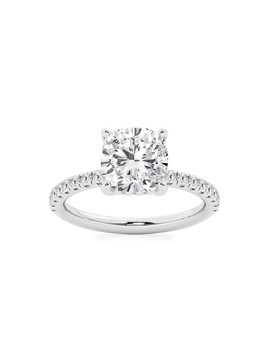 Womens 14K White Gold & Cushion-Cut Lab-Grown Diamond Hidden Halo Ring/0.80-3.41 TCW Product Image
