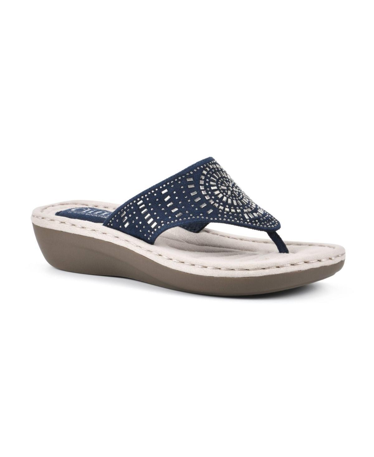 Cliffs By White Mountain Cienna Women's Thong Sandals, Size: 8.5 Wide, White Fabric Product Image
