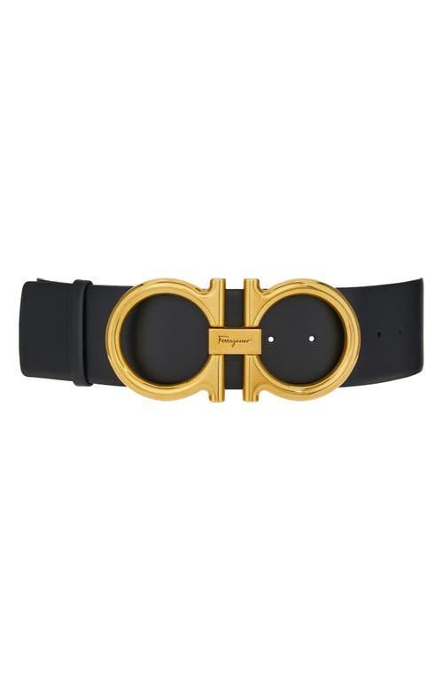 Double Gancini Leather Belt Product Image