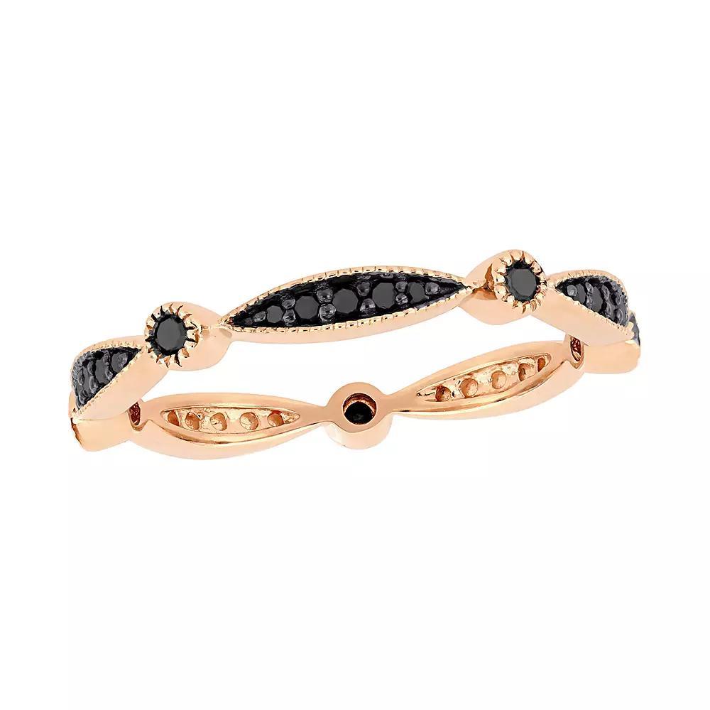 Stella Grace 10k Gold 1/4 Carat T.W. Black Diamond Band, Womens Pink Product Image