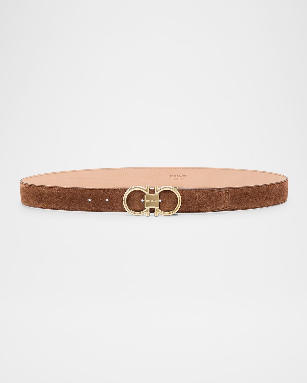 Mens Suede Gancini-Buckle Belt Product Image