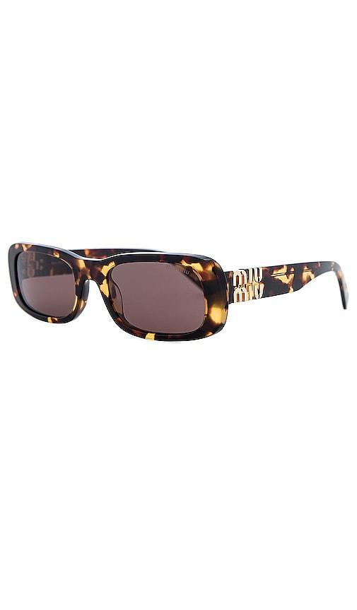 Miu Miu Womens MU 08ZS53-X 53mm Havana Rectangle Sunglasses - Honey Havana/Dark Brown Product Image
