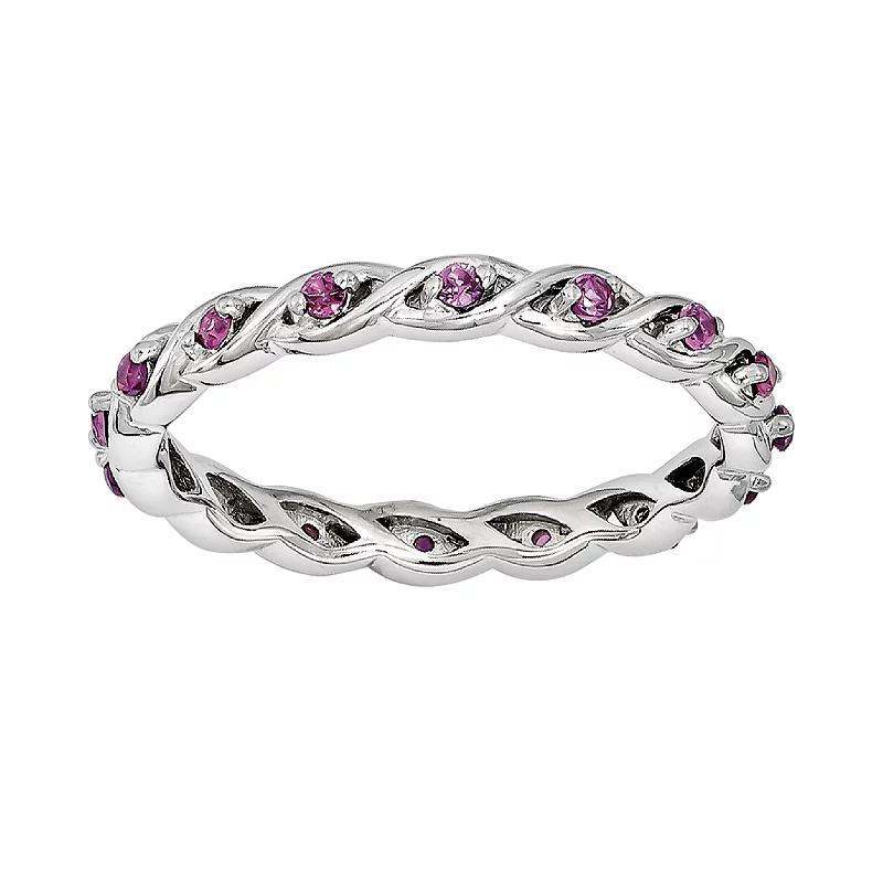 Stacks & Stones Sterling Silver Rhodolite Garnet Stack Ring, Women's, Size: 5, Red Product Image