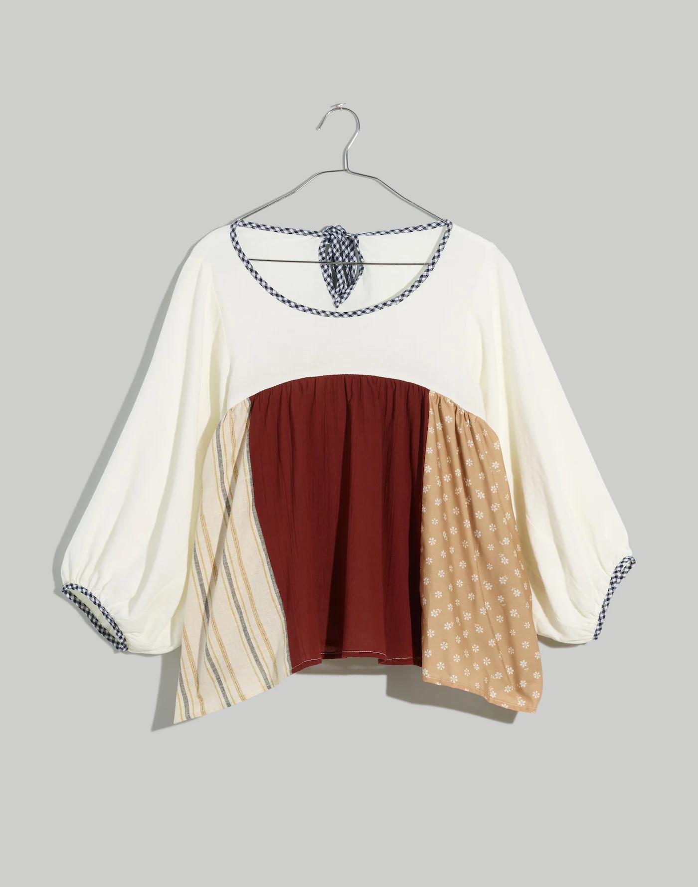 Madewell x La Réunion Upcycled Patchwork Peasant Shirt Product Image