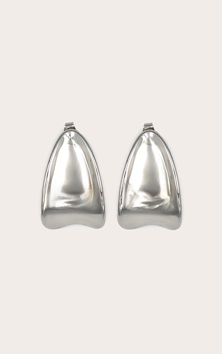 Silver Curve Statement Earrings Product Image