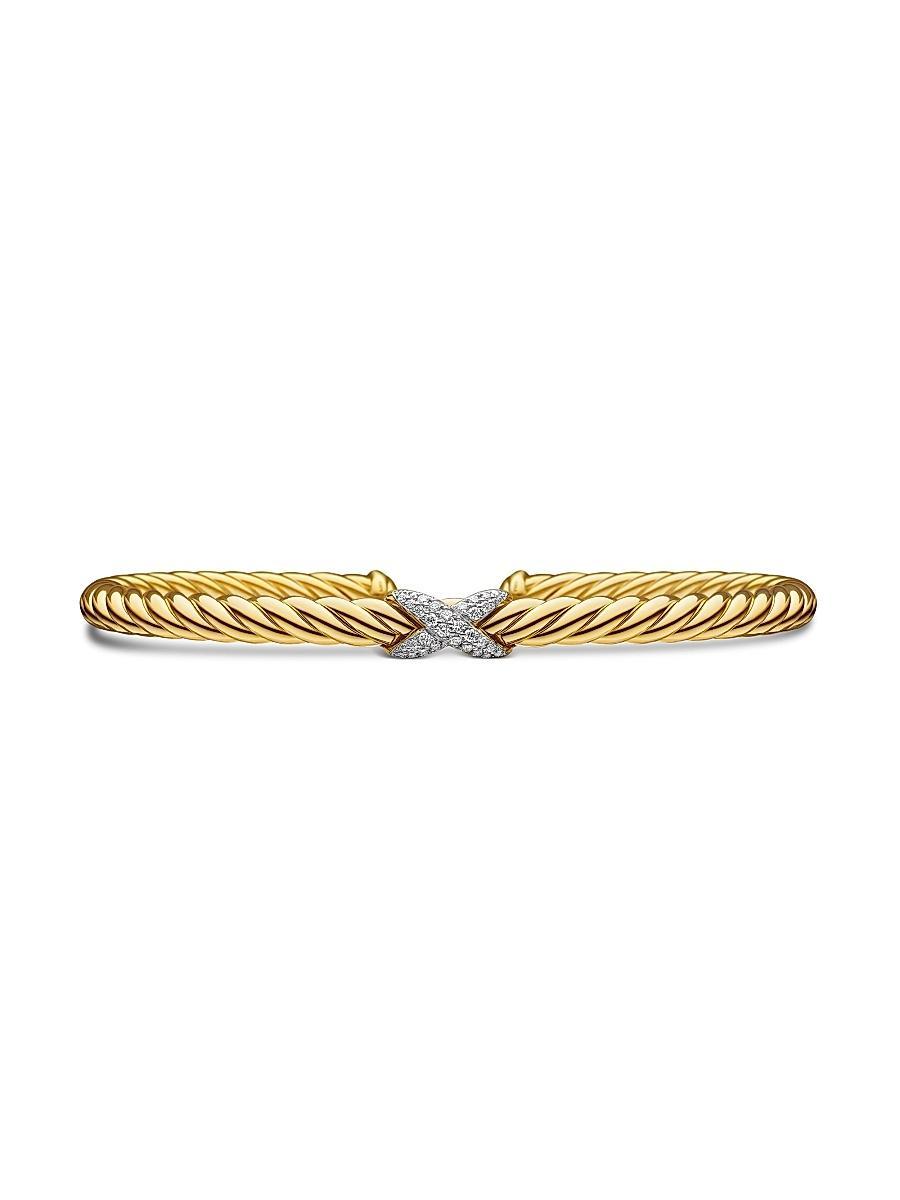 Womens X Cablespira Station Bracelet in 18K Yellow Gold Product Image
