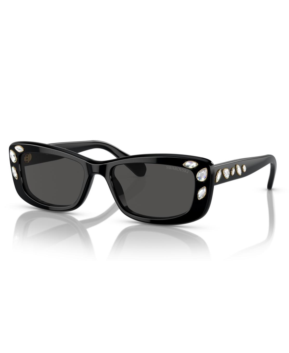 Swarovski SK6008 54mm Crystal Tortoise Rectangle Statement Sunglasses Product Image