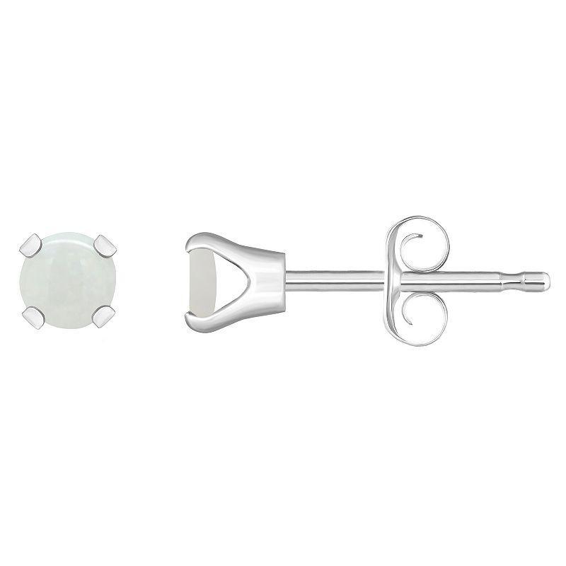 14k White Gold Gemstone Stud Earrings, Women's, December Product Image