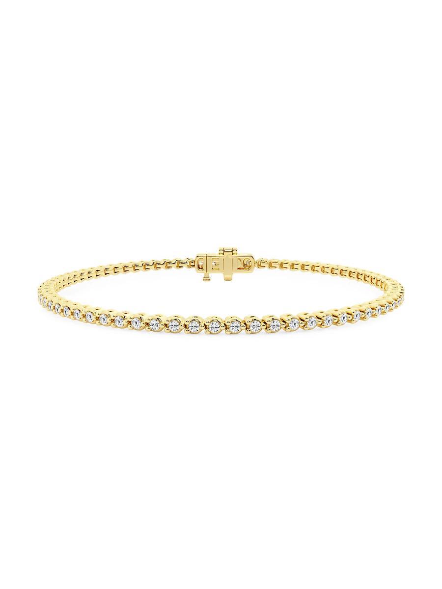 Womens 14K Yellow Gold & Round Lab-Grown Diamond 3-Prong Tennis Bracelet/1.00-10.00 TCW Product Image