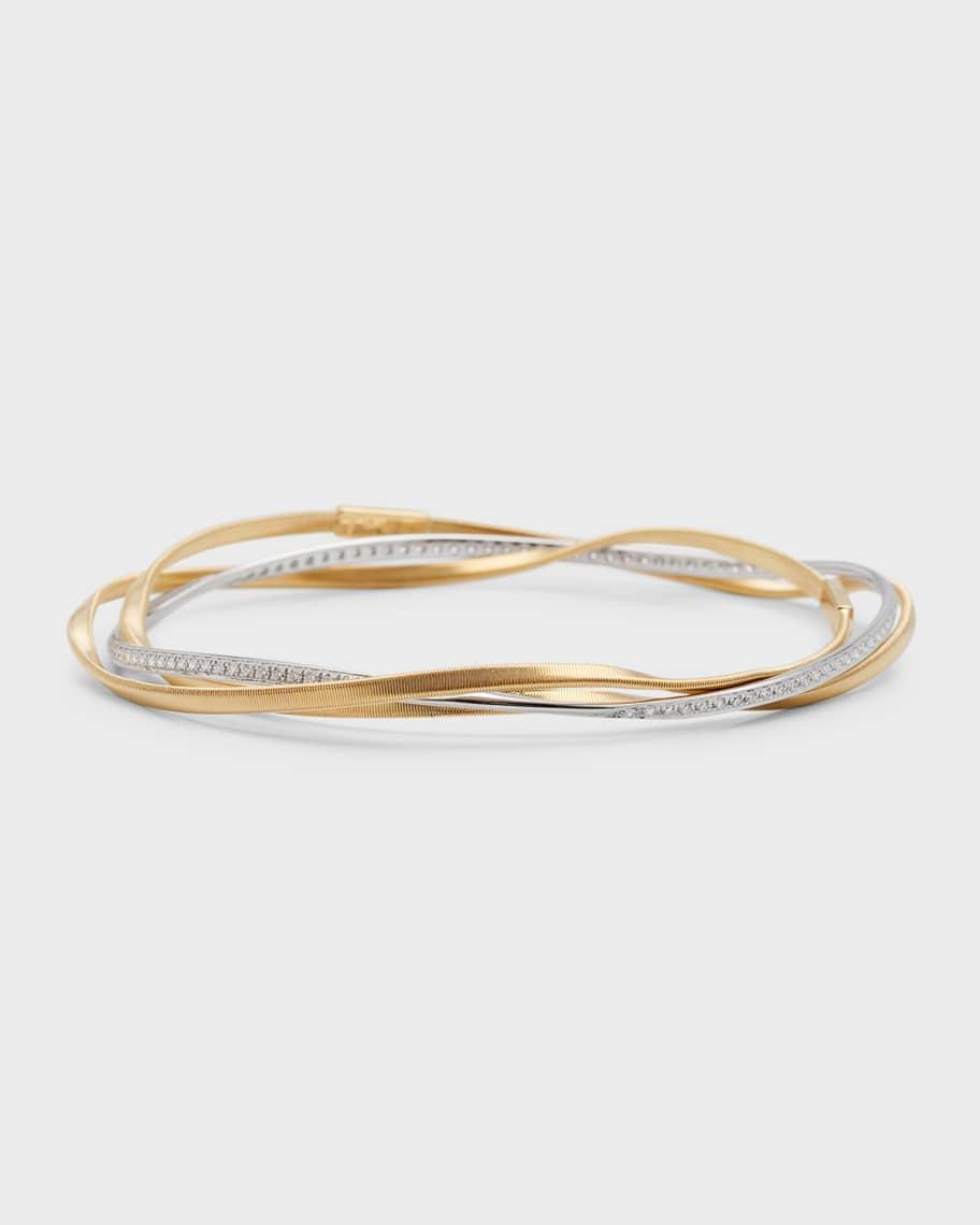 Marrakech 18K Yellow and. White Gold Three Strand Diamond Bracelet Product Image