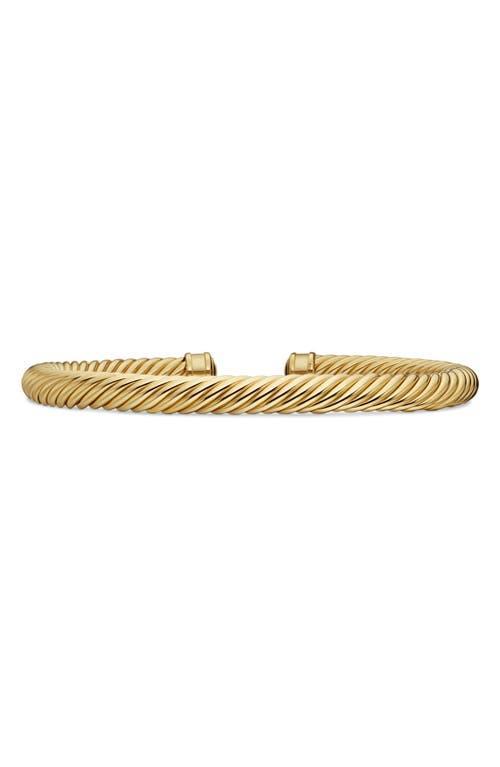 David Yurman Mens Cable Cuff Bracelet in 18K Yellow Gold, 7mm Product Image