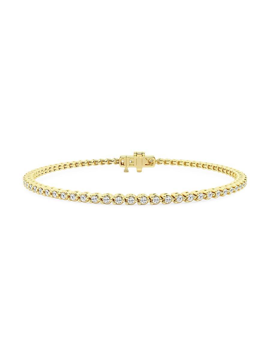 Womens 14K Yellow Gold & Round Lab-Grown Diamond 3-Prong Tennis Bracelet/1.00-10.00 TCW Product Image