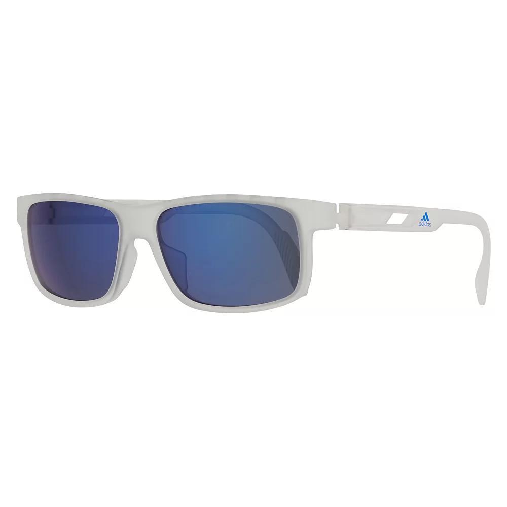 Men's adidas Thin Rectangular Sport Sunglasses, Clear Blue Product Image