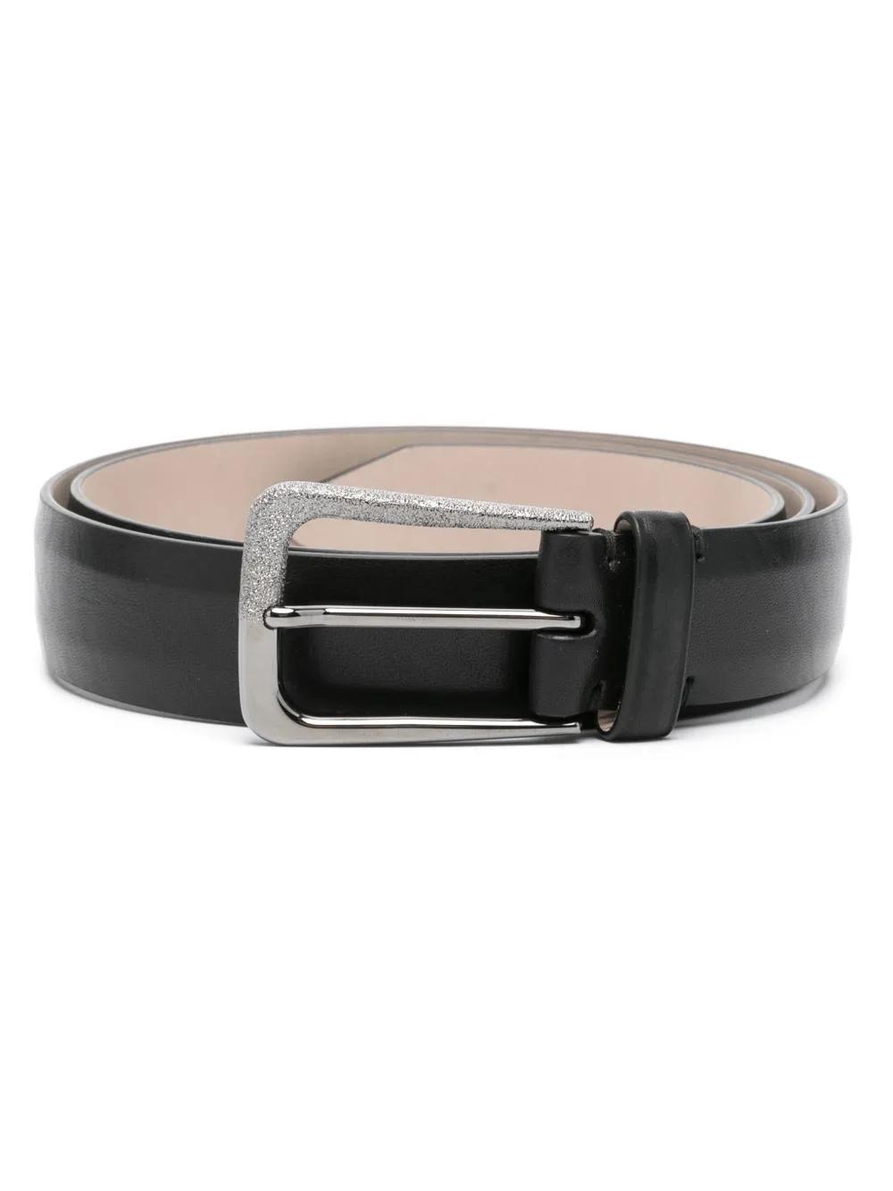 BRUNELLO CUCINELLI Leather Belt In Black Product Image