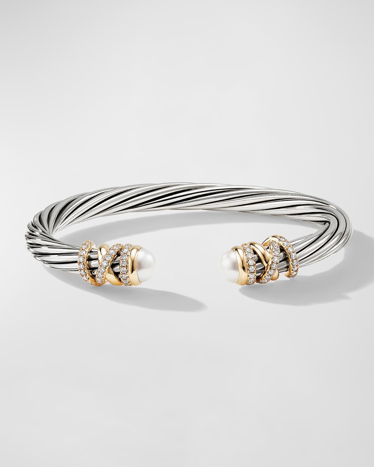 Helena Bracelet with Diamonds & Domed Ends Product Image