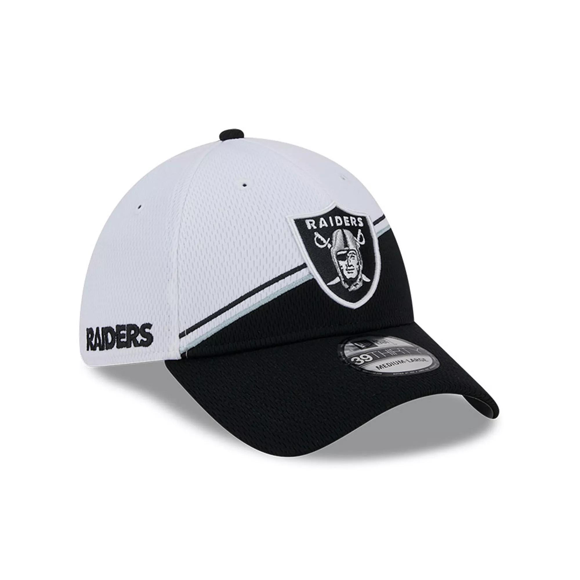 Men's New Era  White/Black Las Vegas Raiders 2023 Sideline 39THIRTY Flex Hat, Size: Large/XL, Lvr White Product Image