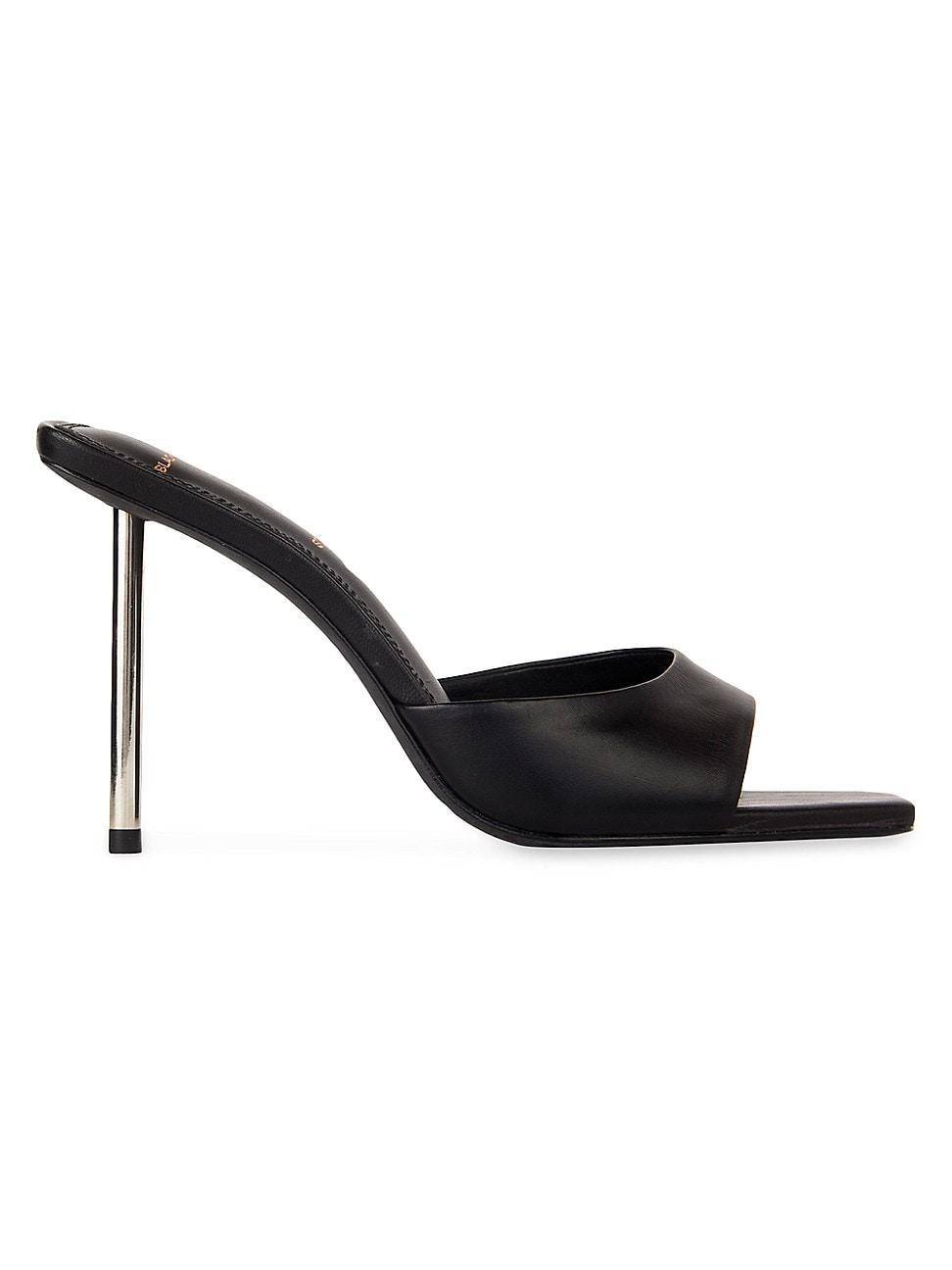 Metallic Leather Stiletto Mule Sandals Product Image