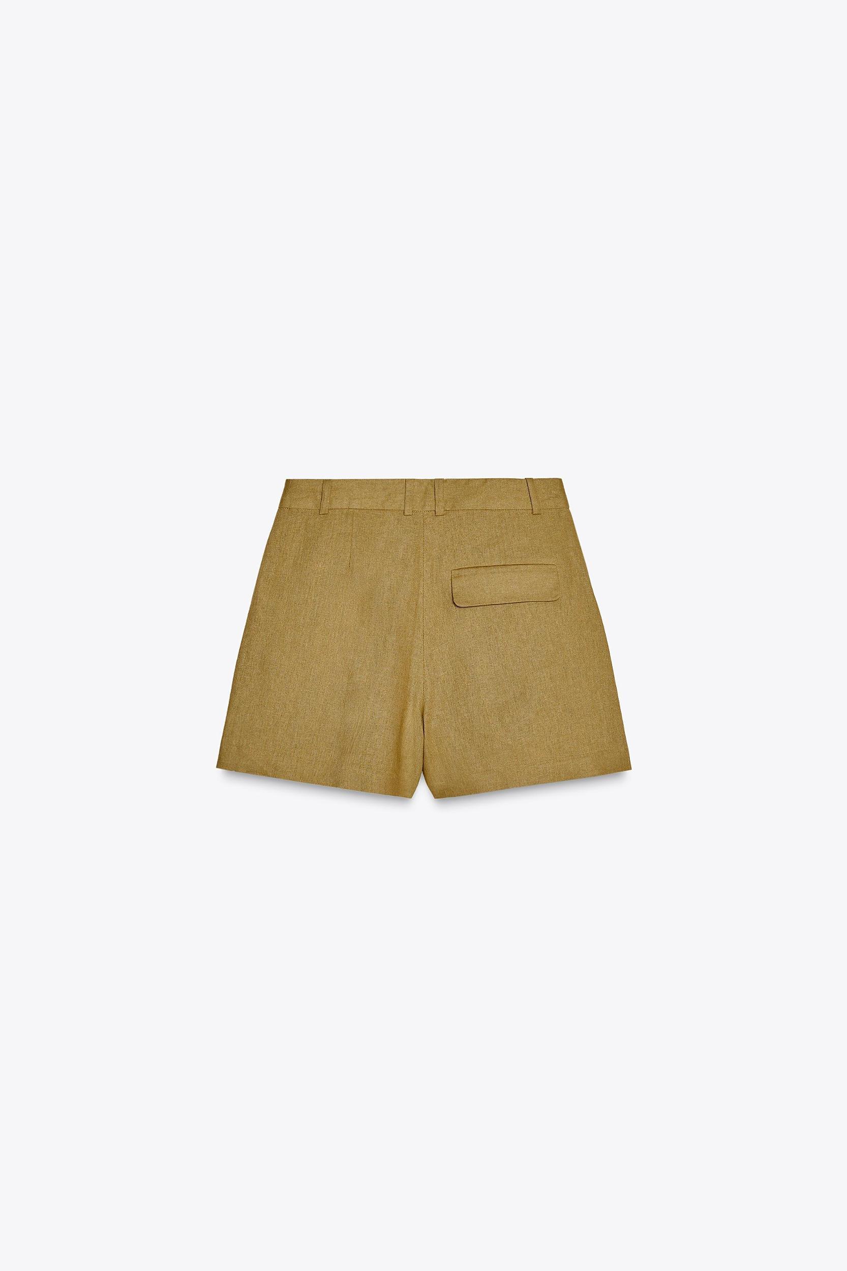 HIGH RISE LINEN BLEND SHORTS Product Image