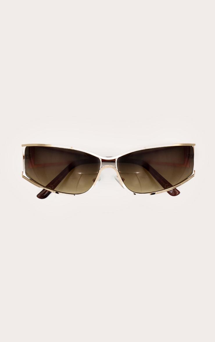 Gold Trim Frame Visor Sunglasses Product Image