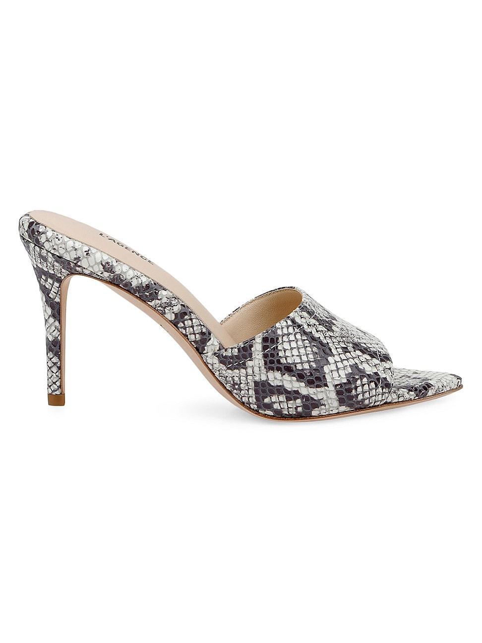 Womens Lolita 85MM Snake-Embossed Leather Sandals Product Image