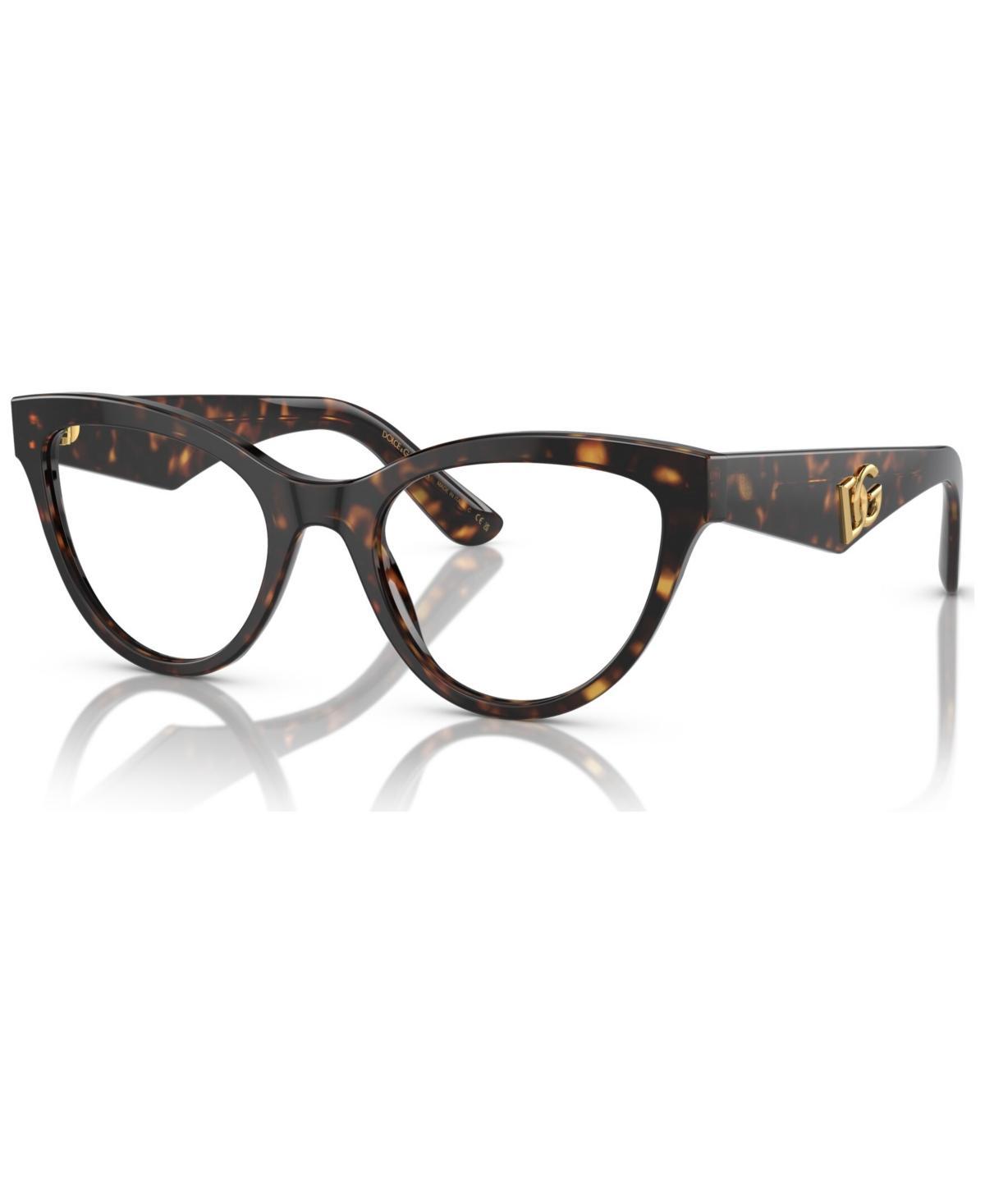 DOLCE & GABBANA Women's Butterfly Eyeglasses, Dg3372 52 In Fleur Caramel Product Image