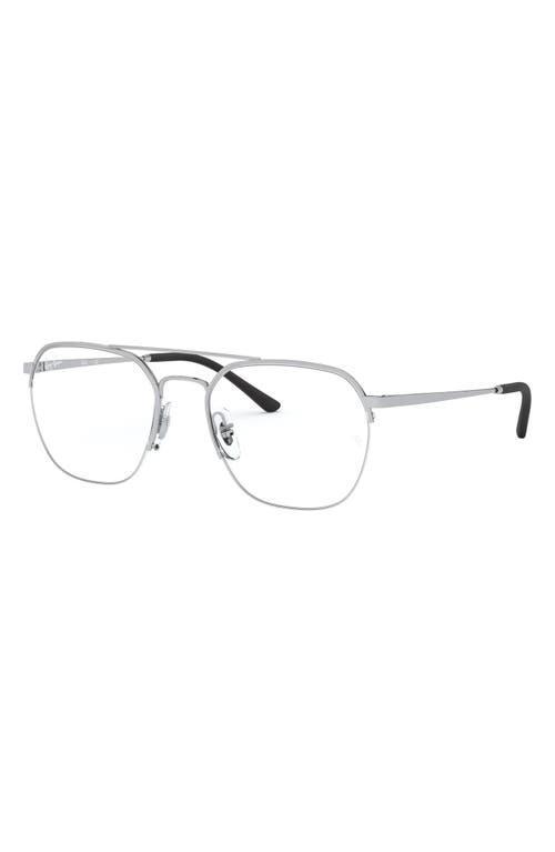 Ray-Ban Unisex 53mm Semi Rimless Optical Glasses in Silver at Nordstrom Product Image
