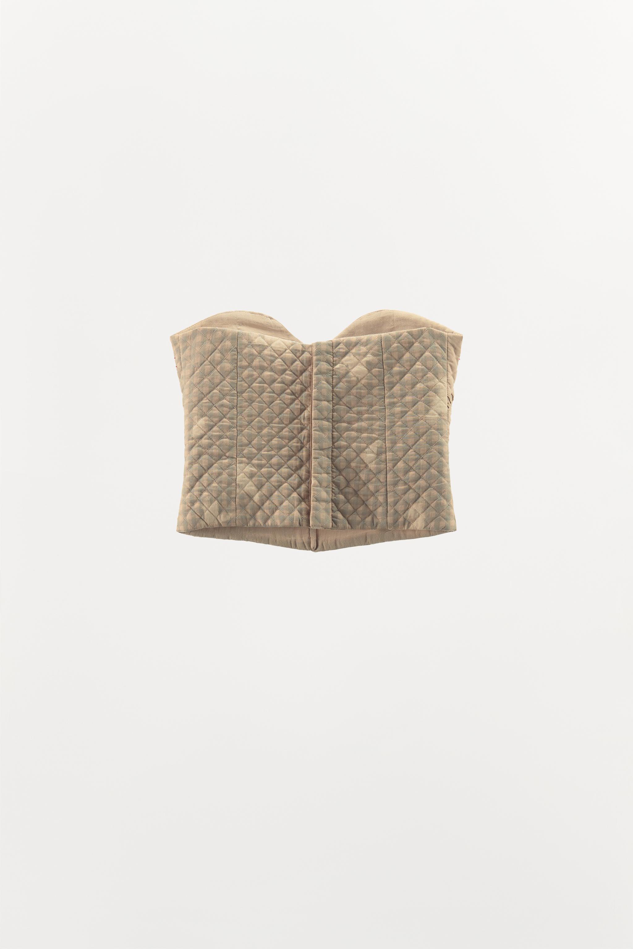 PADDED CORSET WITH BEADING AND EMBROIDERY Product Image