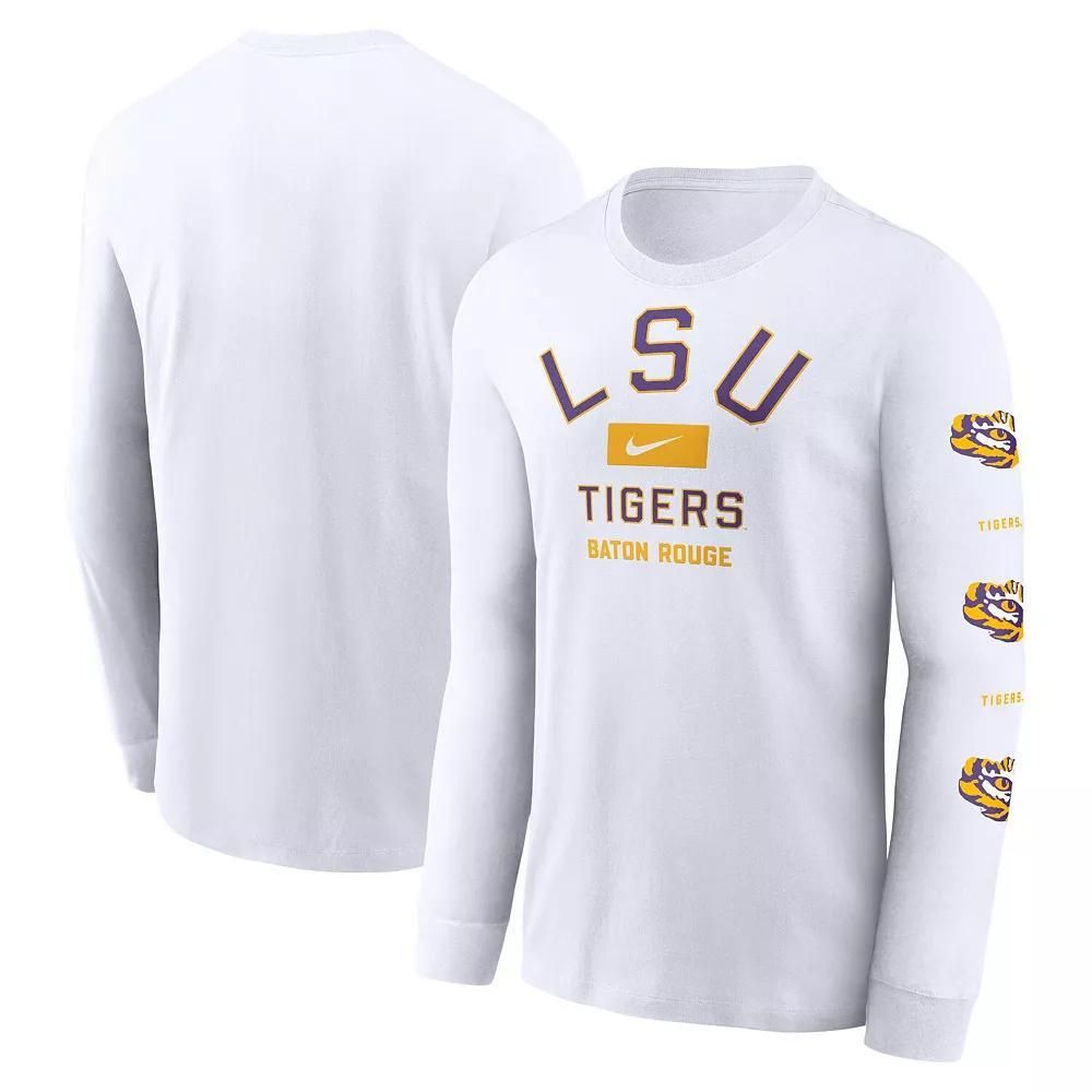 Men's Nike White LSU Tigers Primetime Classic Location Long Sleeve T-Shirt, Size: 2XL Product Image