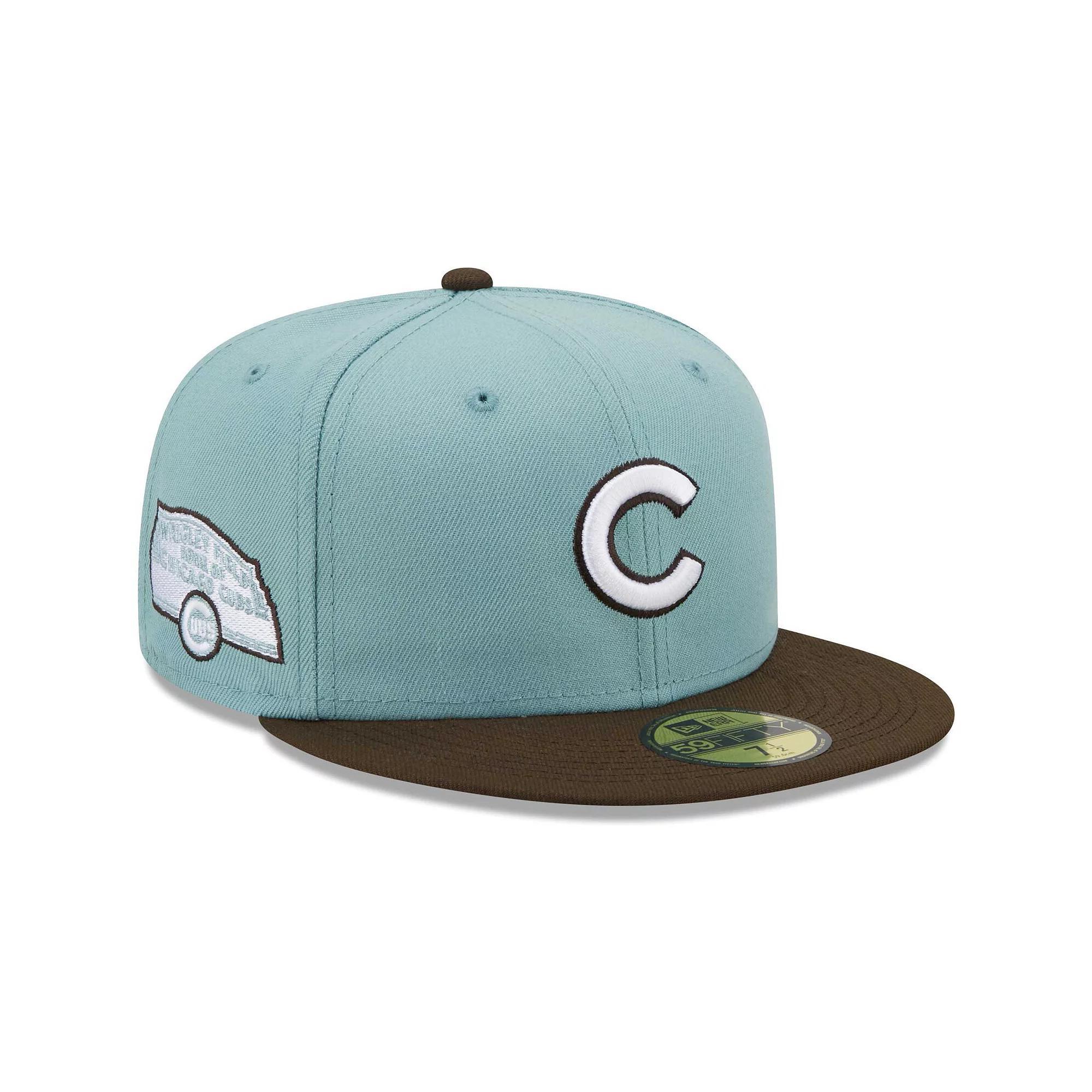 Men's New Era Light Blue/Brown Chicago Cubs   Beach Kiss 59FIFTY Fitted Hat, Size: 8 Product Image