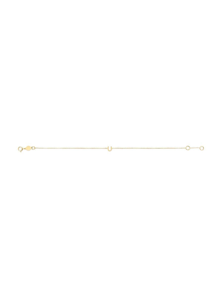 Womens 14K Yellow Gold Initial Charm Bracelet Product Image