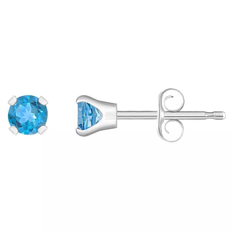 14k White Gold Gemstone Stud Earrings, Women's, December Product Image