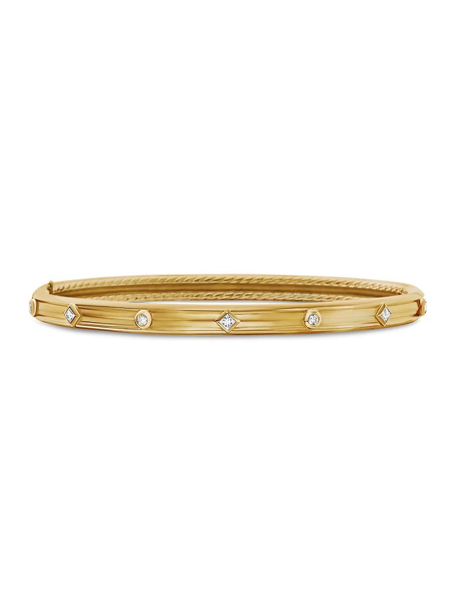 David Yurman 18K Yellow Gold Modern Renaissance Bangle Bracelet with Diamonds Product Image