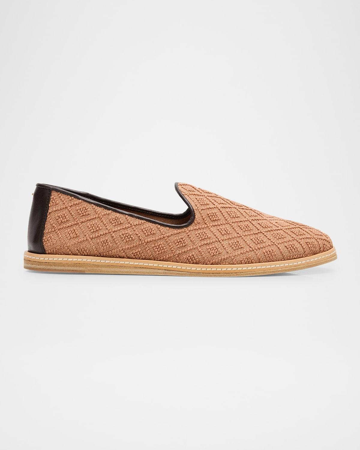 Mens Iknu Leather-Trim Cotton Loafers Product Image