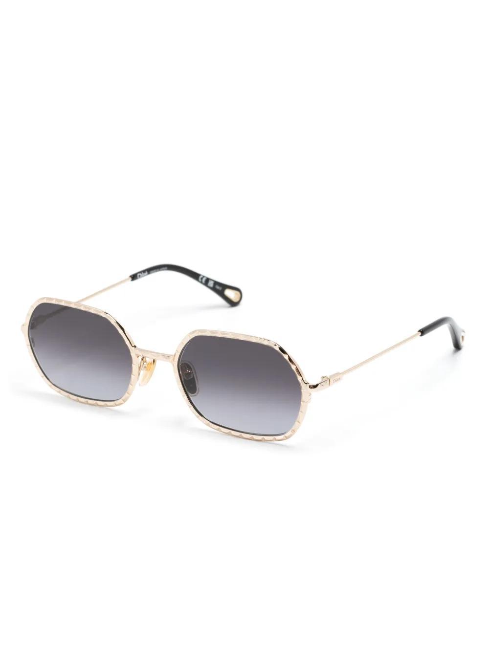 CHLOÉ Sonnenbrille Mit Eckigem Gestell In Gold Product Image