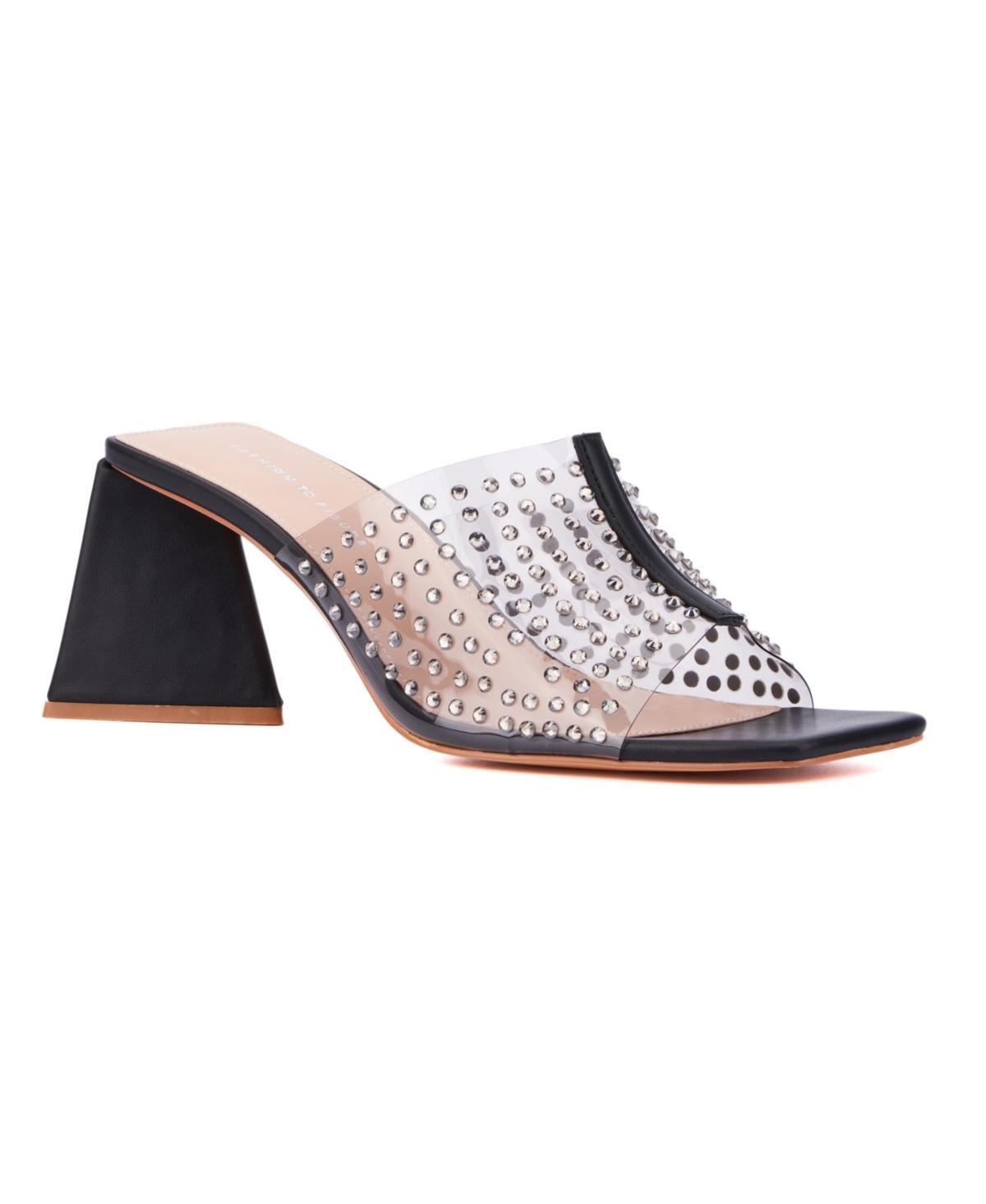 Fashion to Figure Dayna Women's Wide Width Embellished Sandals, Size: 14 Wide, Clear Product Image