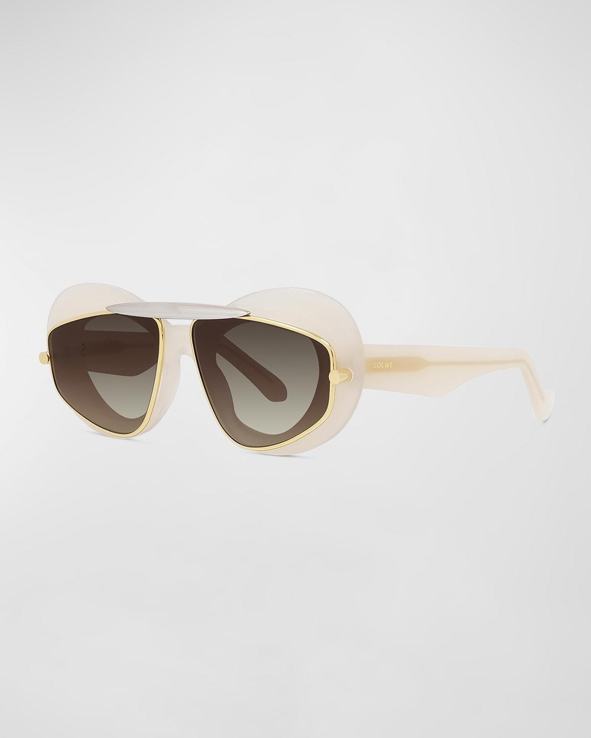 Womens Double Frame 47MM Geometric Sunglasses Product Image