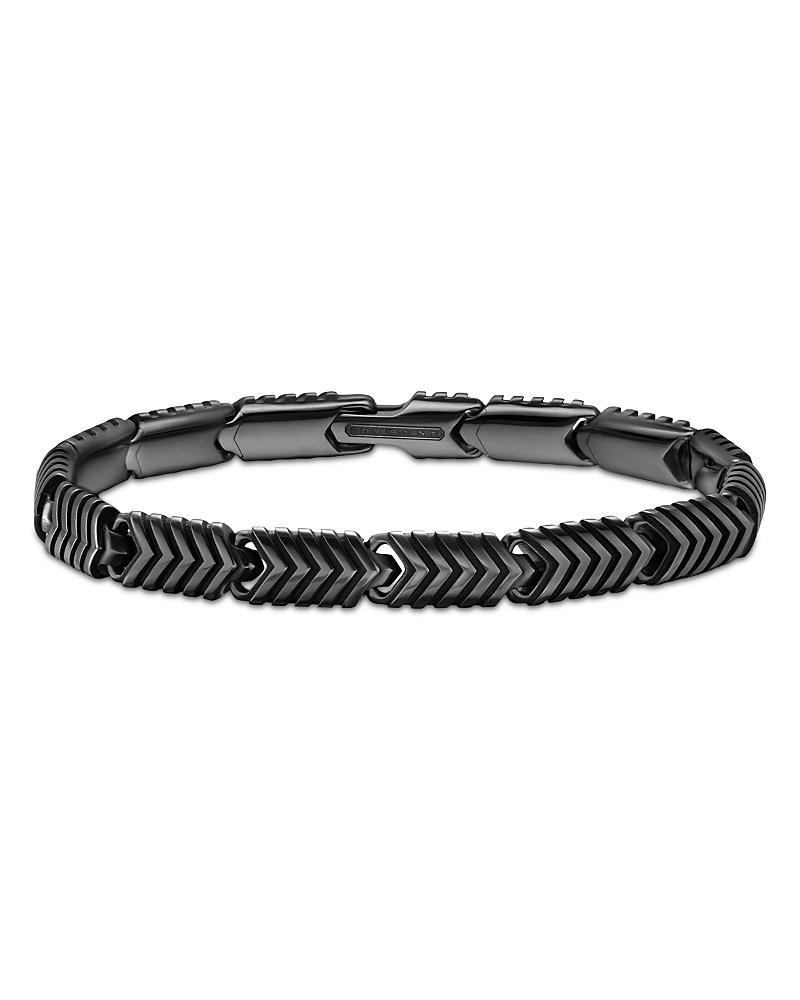 Mens Chevron Link Bracelet in Black Titanium, 7.6mm Product Image