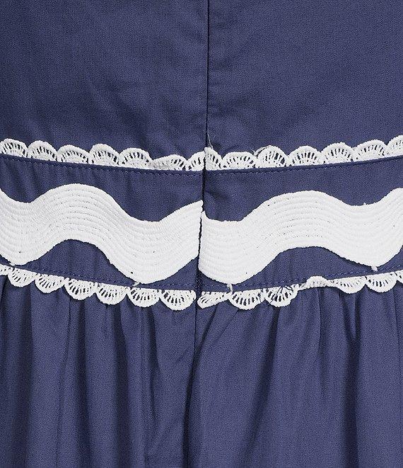 TCEC Ricrac Trim Poplin Square Neck Pleated Maxi Dress Product Image