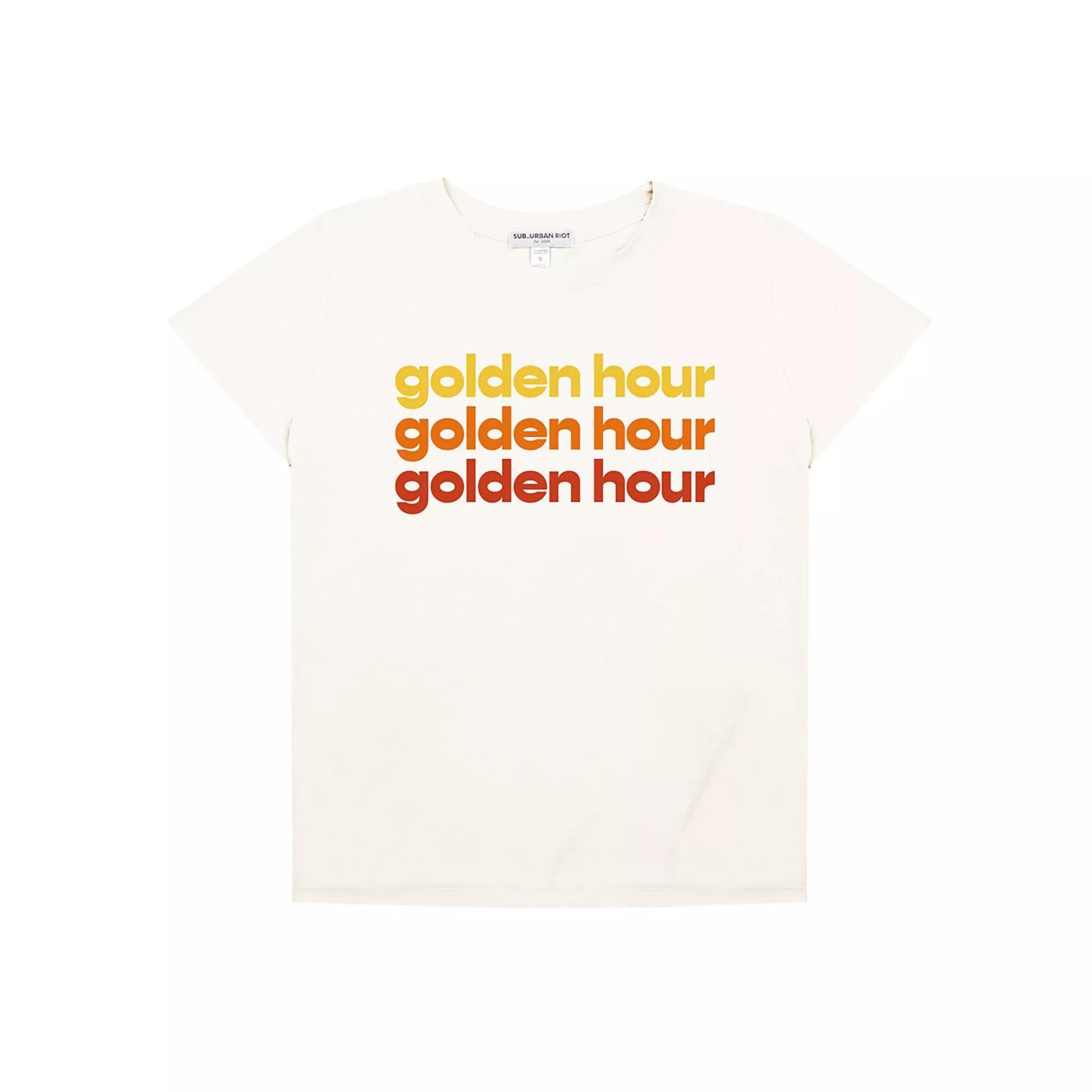 Women's Suburban Riot Golden Hour Loose Fit Graphic Tee, Girl's, Size: Large, Antique White Product Image