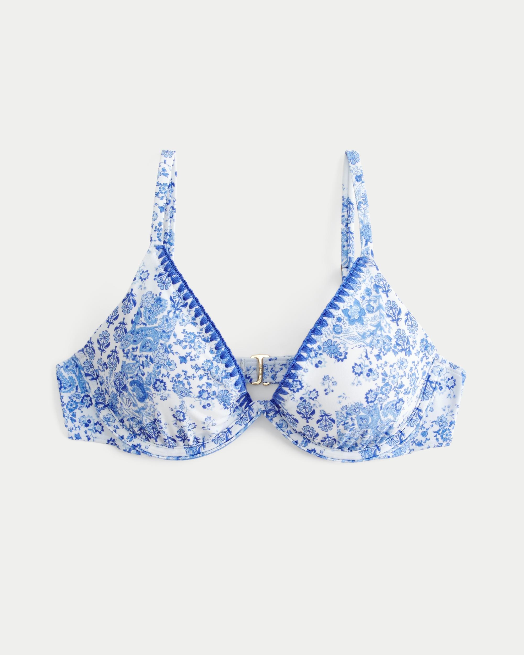 Ribbed Plunge Underwire Bikini Top Product Image