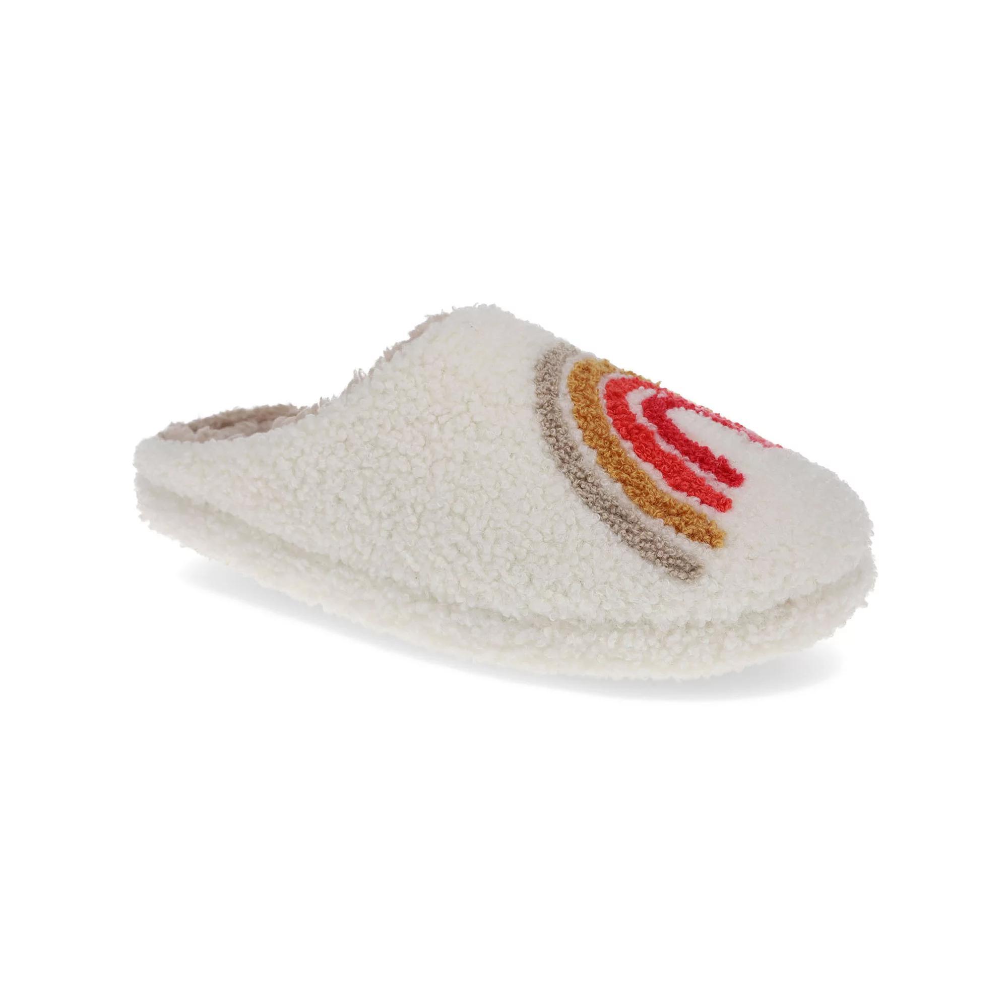 Joe Boxer Plush Rainbow Women's Clog Slippers, Size: Medium, Ivory Product Image