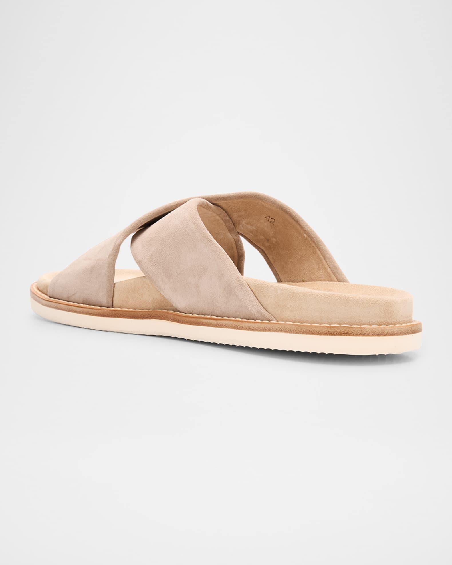 Men's Criss-Cross Suede Slide Sandals Product Image