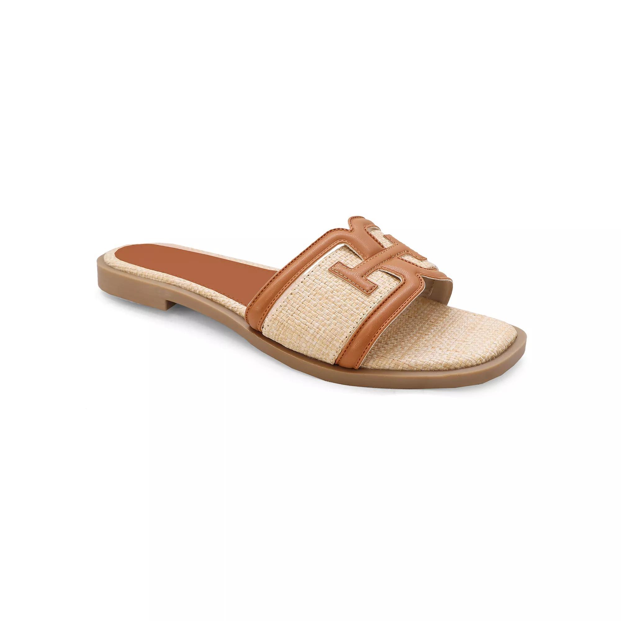 Yoki Slide Raffia H-Band Upper Women's Sandals, Size: 7 Medium, Red Product Image